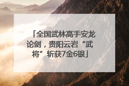 全国武林高手安龙论剑，贵阳云岩“武将”斩获7金6银
