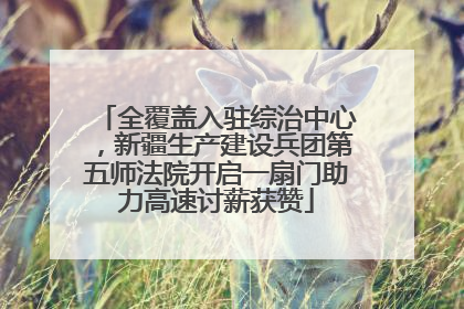 全覆盖入驻综治中心，新疆生产建设兵团第五师法院开启一扇门助力高速讨薪获赞