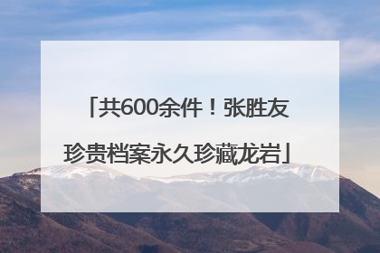 共600余件！张胜友珍贵档案永久珍藏龙岩