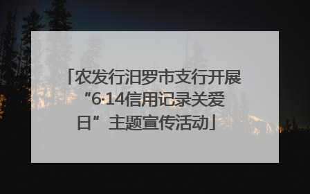 农发行汨罗市支行开展“6·14信用记录关爱日”主题宣传活动