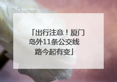 出行注意！厦门岛外11条公交线路今起有变