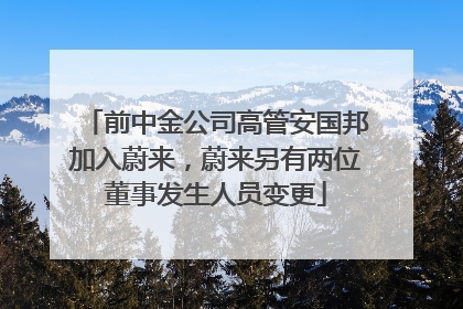 前中金公司高管安国邦加入蔚来，蔚来另有两位董事发生人员变更
