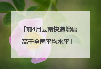 前4月云南快递增幅高于全国平均水平