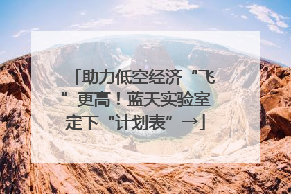 助力低空经济“飞”更高！蓝天实验室定下“计划表”→