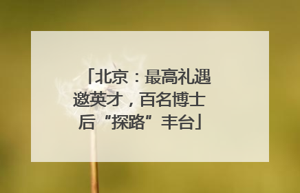 北京：最高礼遇邀英才，百名博士后“探路”丰台