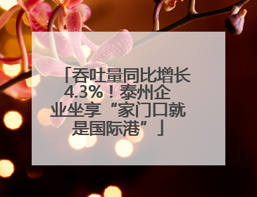 吞吐量同比增长4.3%！泰州企业坐享“家门口就是国际港”