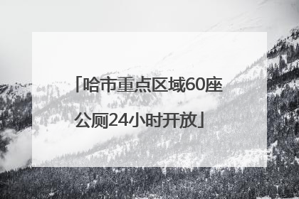 哈市重点区域60座公厕24小时开放