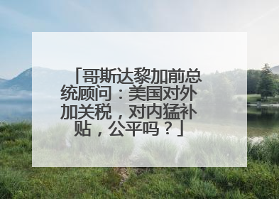 哥斯达黎加前总统顾问：美国对外加关税，对内猛补贴，公平吗？
