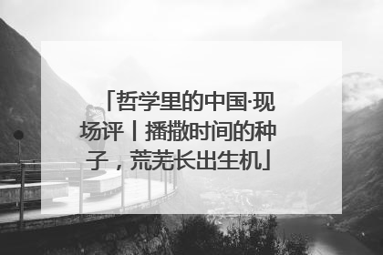 哲学里的中国·现场评丨播撒时间的种子，荒芜长出生机
