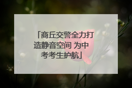 商丘交警全力打造静音空间 为中考考生护航