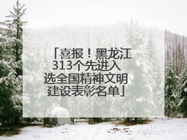 喜报！黑龙江313个先进入选全国精神文明建设表彰名单
