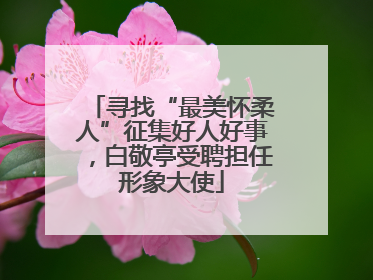 寻找“最美怀柔人”征集好人好事，白敬亭受聘担任形象大使