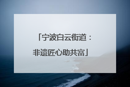 宁波白云街道：非遗匠心助共富