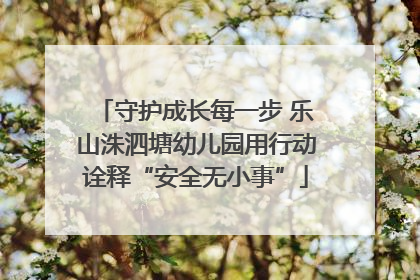 守护成长每一步 乐山洙泗塘幼儿园用行动诠释“安全无小事”