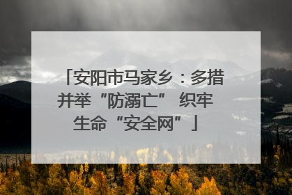 安阳市马家乡：多措并举“防溺亡” 织牢生命“安全网”
