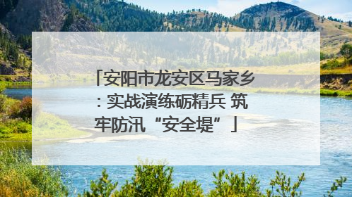 安阳市龙安区马家乡：实战演练砺精兵 筑牢防汛“安全堤”