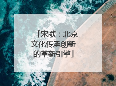 宋歌：北京文化传承创新的革新引擎
