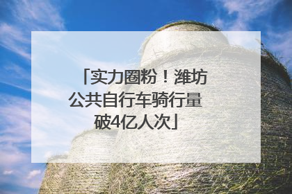 实力圈粉！潍坊公共自行车骑行量破4亿人次