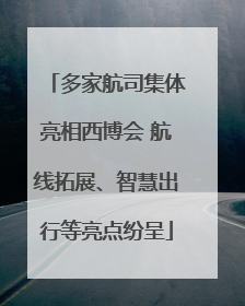 多家航司集体亮相西博会 航线拓展、智慧出行等亮点纷呈