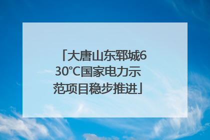 大唐山东郓城630℃国家电力示范项目稳步推进