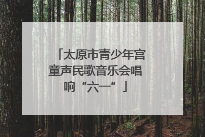 太原市青少年宫童声民歌音乐会唱响“六一”