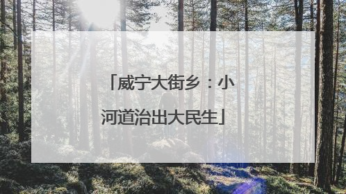威宁大街乡：小河道治出大民生