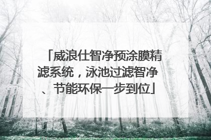 威浪仕智净预涂膜精滤系统，泳池过滤智净、节能环保一步到位