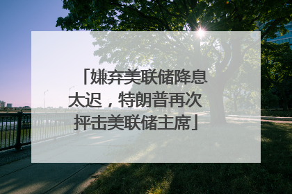 嫌弃美联储降息太迟，特朗普再次抨击美联储主席