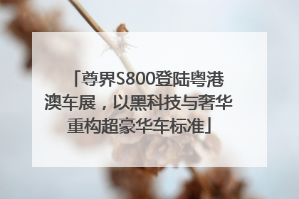 尊界S800登陆粤港澳车展，以黑科技与奢华重构超豪华车标准