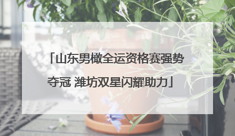 山东男橄全运资格赛强势夺冠 潍坊双星闪耀助力