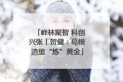 峰林聚智 科创兴张丨贺健：葛根渣里“炼”黄金