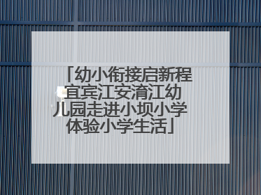 幼小衔接启新程 宜宾江安淯江幼儿园走进小坝小学体验小学生活