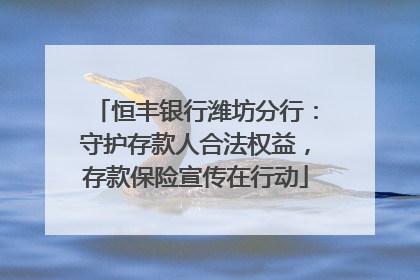恒丰银行潍坊分行：守护存款人合法权益，存款保险宣传在行动