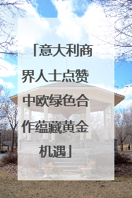 意大利商界人士点赞中欧绿色合作蕴藏黄金机遇