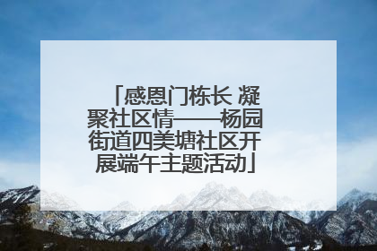 感恩门栋长 凝聚社区情——杨园街道四美塘社区开展端午主题活动