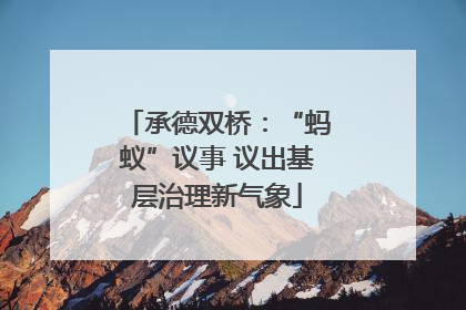承德双桥：“蚂蚁”议事 议出基层治理新气象