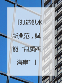 打造供水新典范，赋能“品质西海岸”
