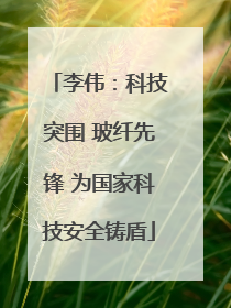 李伟：科技突围 玻纤先锋 为国家科技安全铸盾