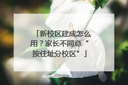新校区建成怎么用？家长不同意“按住址分校区”
