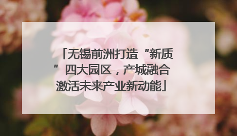 无锡前洲打造“新质”四大园区，产城融合激活未来产业新动能