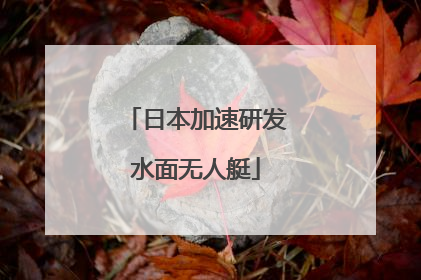 日本加速研发水面无人艇