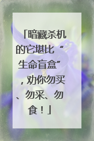 暗藏杀机的它堪比“生命盲盒”，劝你勿买、勿采、勿食！