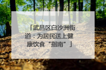 武昌区白沙洲街道：为居民送上健康饮食“指南”