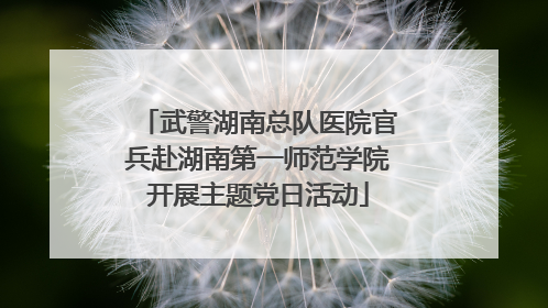 武警湖南总队医院官兵赴湖南第一师范学院开展主题党日活动