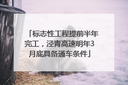 标志性工程提前半年完工，泾青高速明年3月底具备通车条件