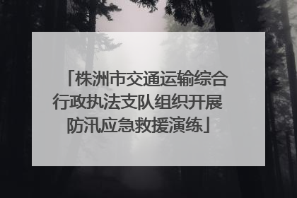 株洲市交通运输综合行政执法支队组织开展防汛应急救援演练