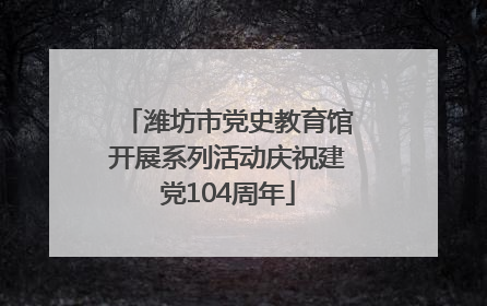 潍坊市党史教育馆开展系列活动庆祝建党104周年