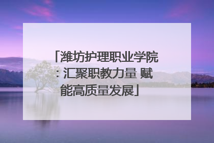 潍坊护理职业学院：汇聚职教力量 赋能高质量发展