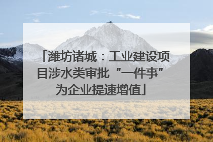 潍坊诸城：工业建设项目涉水类审批“一件事” 为企业提速增值