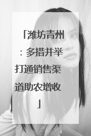 潍坊青州：多措并举打通销售渠道助农增收
